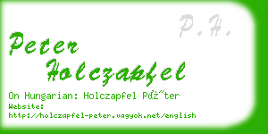 peter holczapfel business card